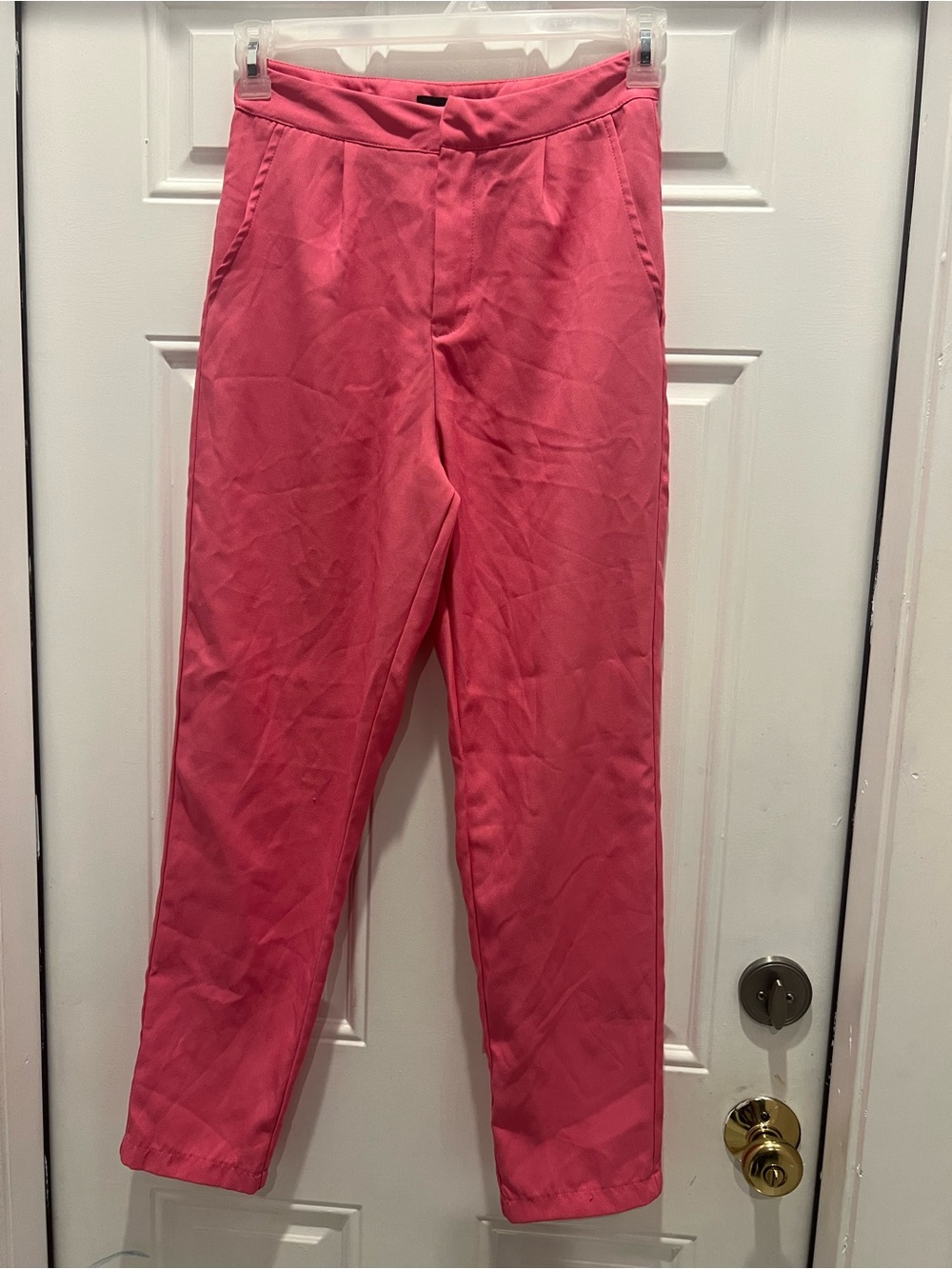 Pretty Little Thing Pants Womens Size 8 Pink High Rise Ankle 26”x27”inseam #860